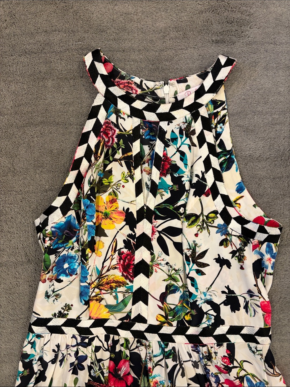 Parker Floral Maxi Dress in White with Multicolor Flowers - Picture 2 of 6